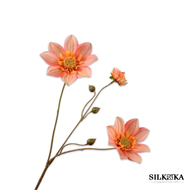 Dahlia bloem perzik 65 cm Silk-ka Bloemings Atelier Nijmegen