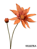 Kunstbloemen Dahlia oranje 90cm Silk-ka