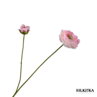 Ranonkel kunstbloemen groen/roze 64 cm Silk-ka Bloemings Atelier Nijmegen