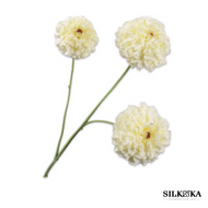 Tagetes tak wit 63 cm  Silk-ka bloemings atelier nijmegen kunstbloemen