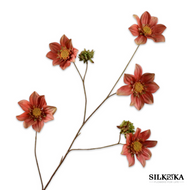 Dahlia bloem bruin/groen 107 cm Silk-ka