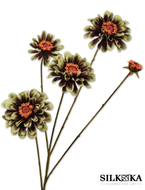 Zinnia Kunstbloem groen/bruin 90cm Silk-ka